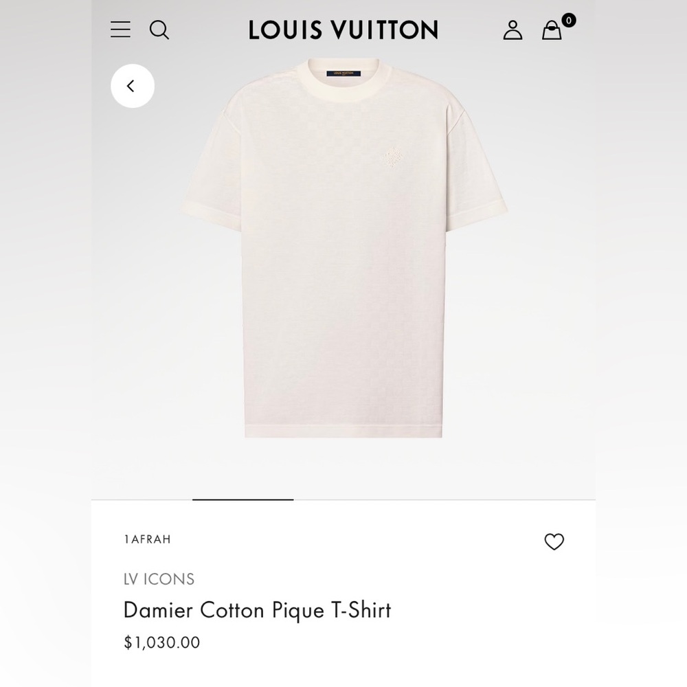 $1030 Louis Vuitton Damier cotton Pique T-shirt